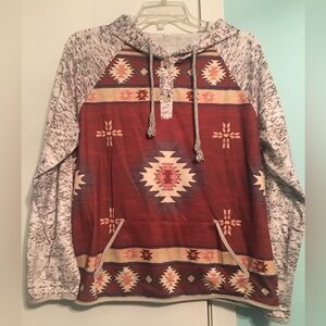 Southwest Aztec Print Hoodie Shirt